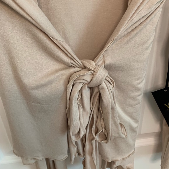 YMI Collections beige tie front cardigan. New. Size large - Picture 5 of 13